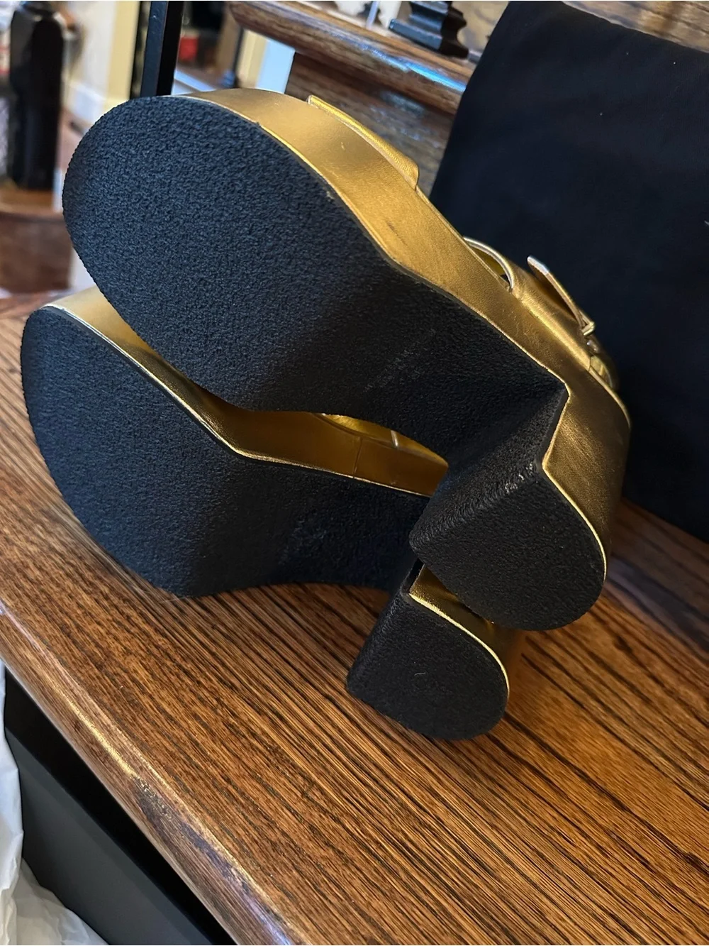 Dries Van Noten Metallic Gold Platform Sandals